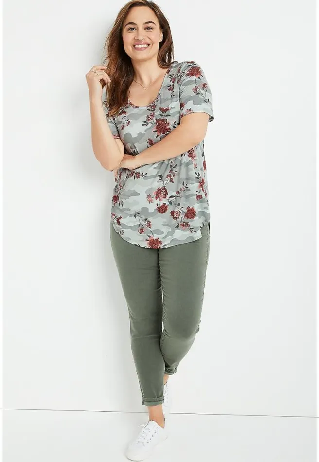 Plus Size 247 Camo Floral Flawless Tee Women Maurices Plus Tops