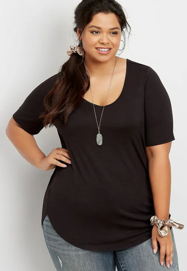 Plus Size 247 Flawless Solid Tunic Tee Women Maurices Plus Tops