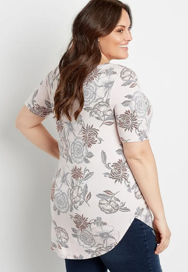 Plus Size 247 Floral Flawless Tee Women Maurices Plus Tops