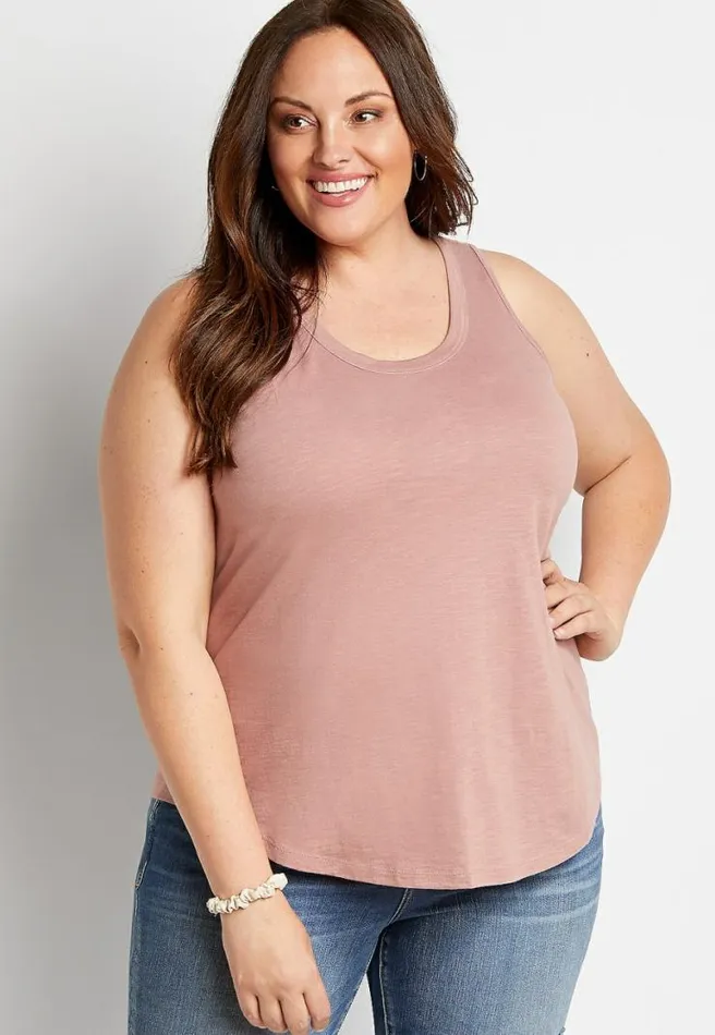 Plus Size 247 Pink Classic Tank Top Women Maurices Plus Tops