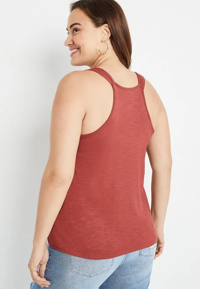 Plus Size 247 Red Ruffle Tank Top Women Maurices Plus Tops