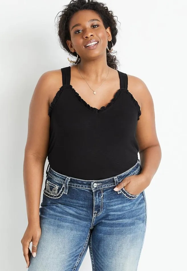 Plus Size 247 Ruffle Tank Top Women Maurices Plus Tops