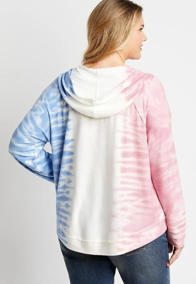 Plus Size Americana Tie Dye Hoodie Women Maurices Plus Tops
