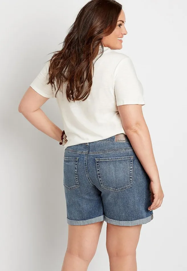 Plus Size Dark Ripped 6In Boyfriend Short Women Maurices Plus Bottoms