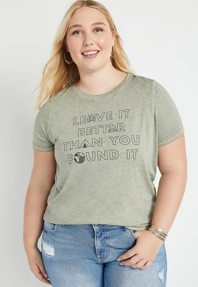 Plus Size Green Better Than You Found It Graphic Tee Women Maurices Plus Tops