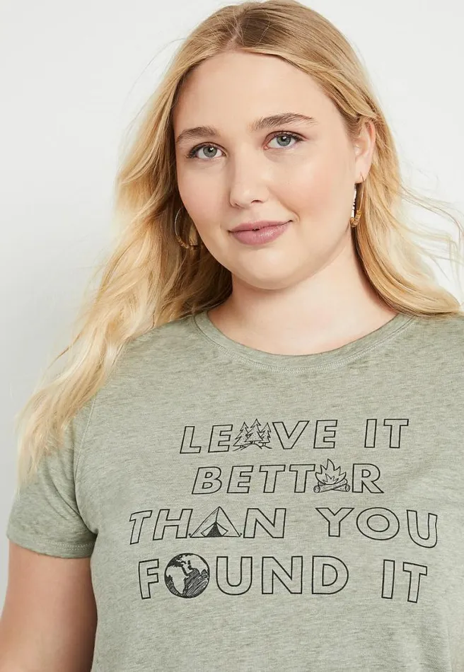 Plus Size Green Better Than You Found It Graphic Tee Women Maurices Plus Tops
