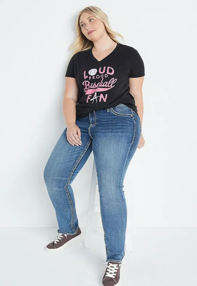 Plus Size Loud Proud Baseball Fan Graphic Tee Women Maurices Plus Tops