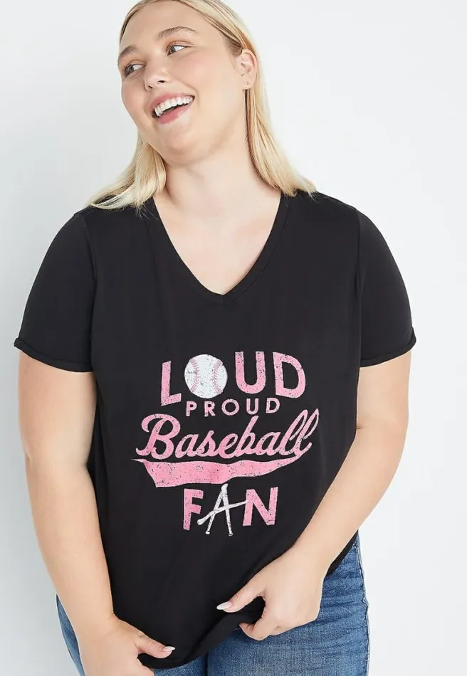 Plus Size Loud Proud Baseball Fan Graphic Tee Women Maurices Plus Tops