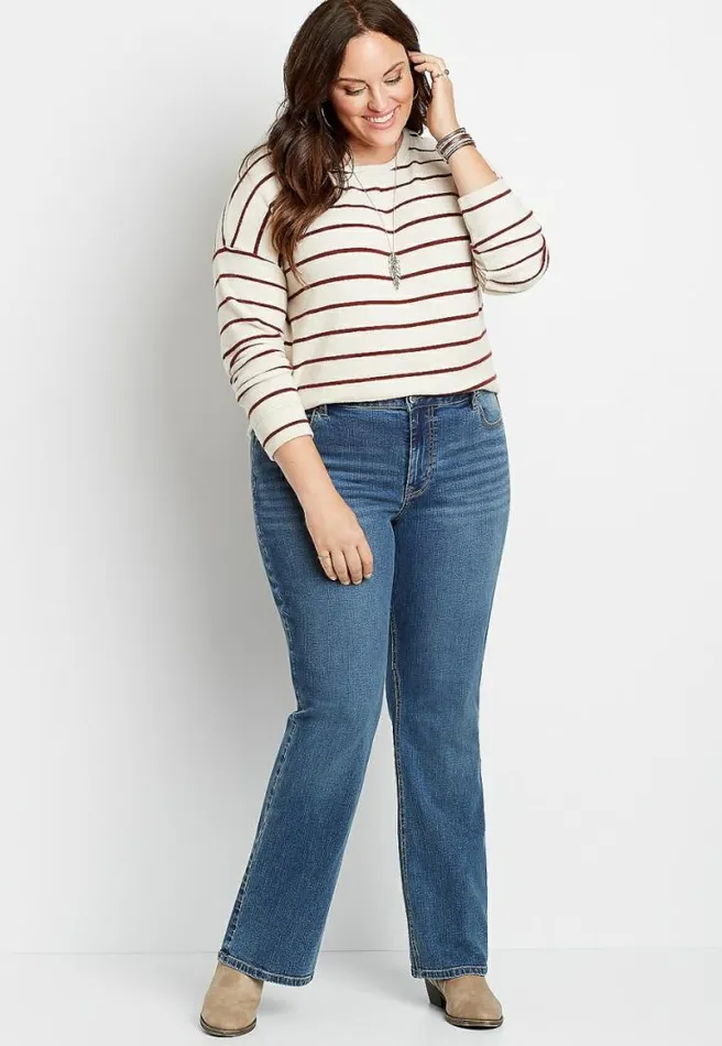 Plus Size M Jeans By Maurices High Rise Curvy Medium Wash Slim Boot Jean Women Maurices Plus Jeans