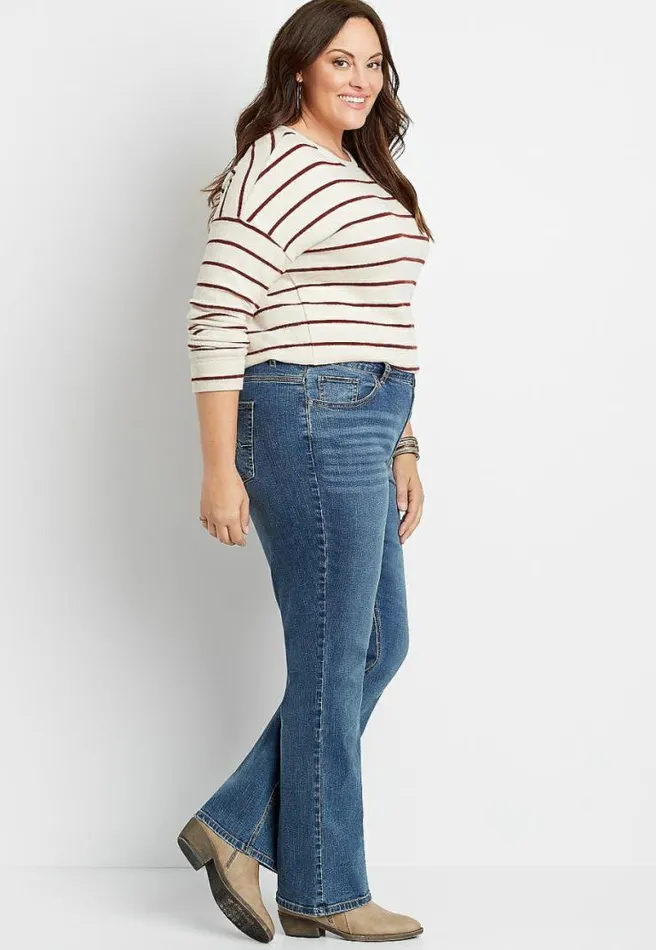 Plus Size M Jeans By Maurices High Rise Curvy Medium Wash Slim Boot Jean Women Maurices Plus Jeans
