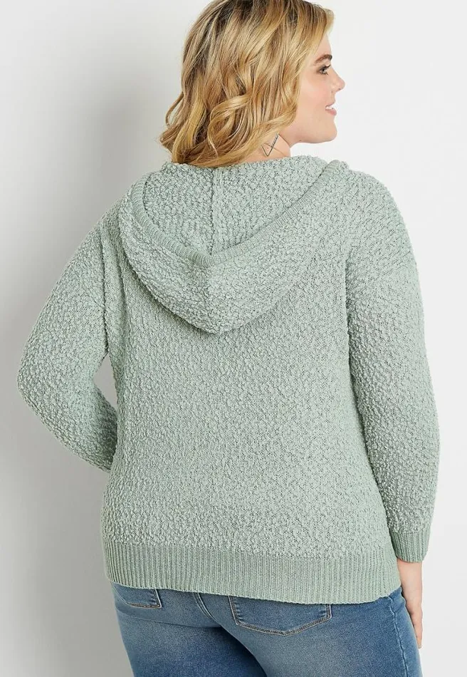 Plus Size Solid Hooded Pullover Sweater Women Maurices Plus Tops