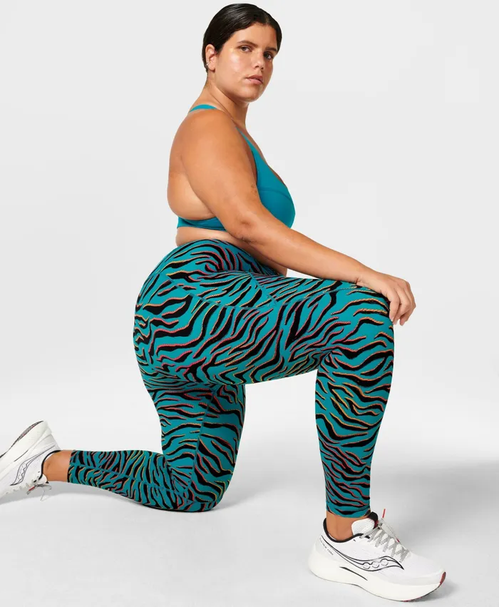 Pocketed Power 78 Gym Leggings Blue Gradient Tiger Print Sweaty Betty Women