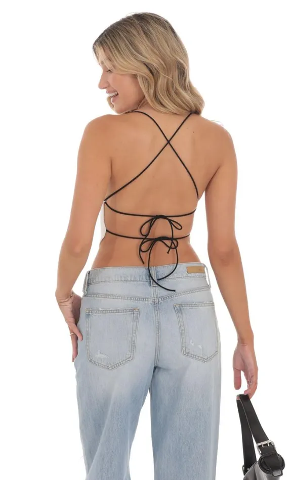 Pointed Open Back Top White Women LUCY IN THE SKY Tops Pointed Open Back Top White Women LUCY IN THE SKY Tops