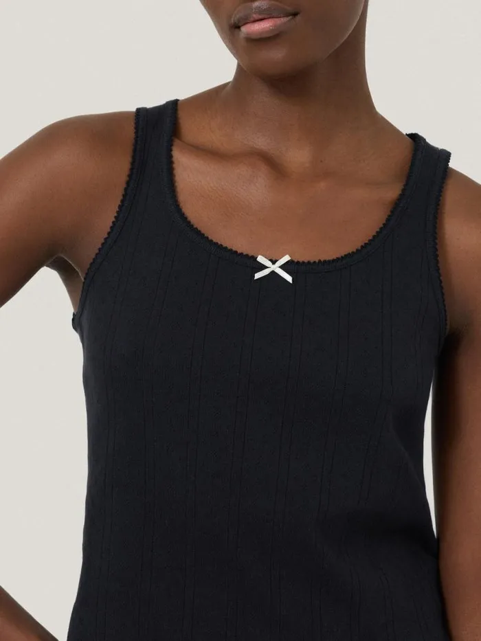 Pointelle Pyjama Vest Top Navy Women Jigsaw Pyjamas and Loungewear