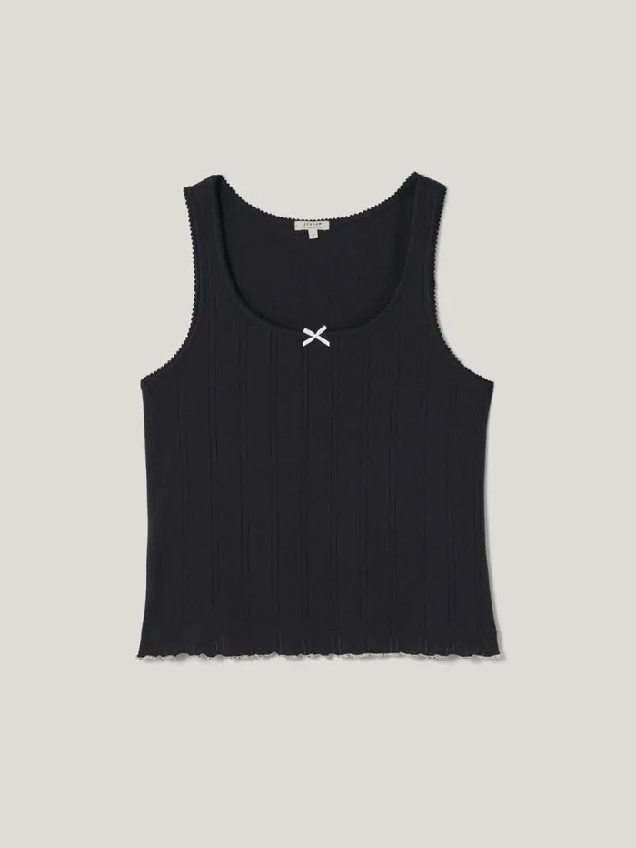 Pointelle Pyjama Vest Top Navy Women Jigsaw Pyjamas and Loungewear