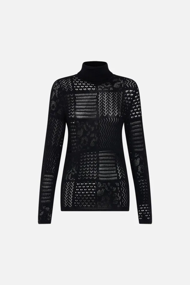 POINTELLE TURTLE NECK KNIT STITCHED IN TIME Stitched In Time Womens Camilla Knitwear