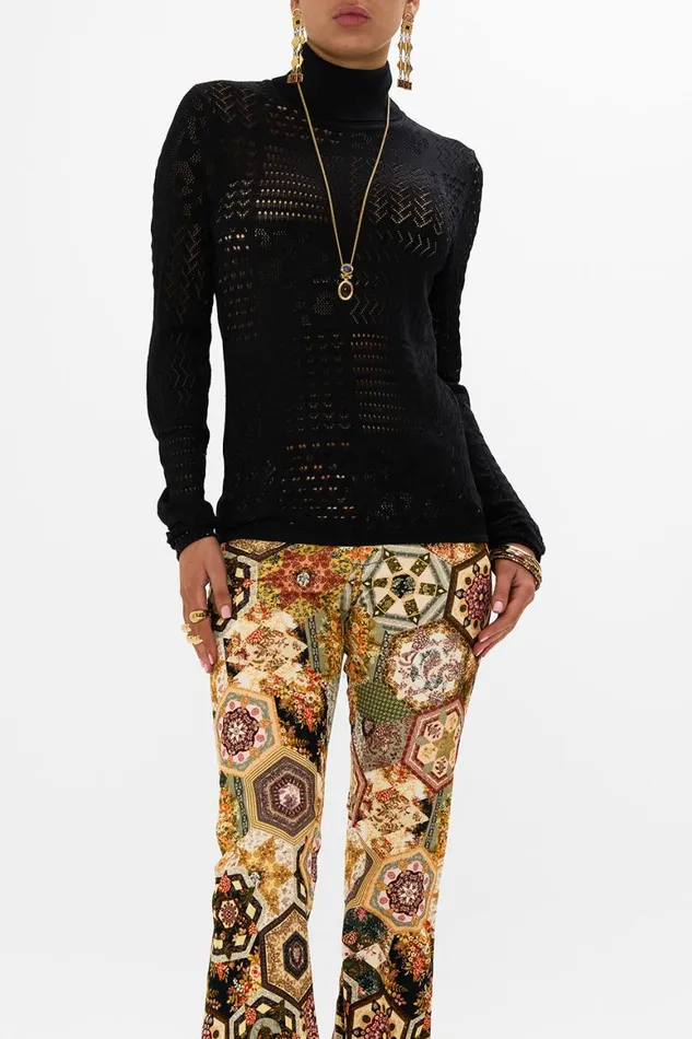 POINTELLE TURTLE NECK KNIT STITCHED IN TIME Stitched In Time Womens Camilla Knitwear