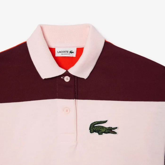 Polos Kids Lacoste Kids039 Heavy Cotton Jersey Striped Polo Light Pink Bordeaux Orange Qi1