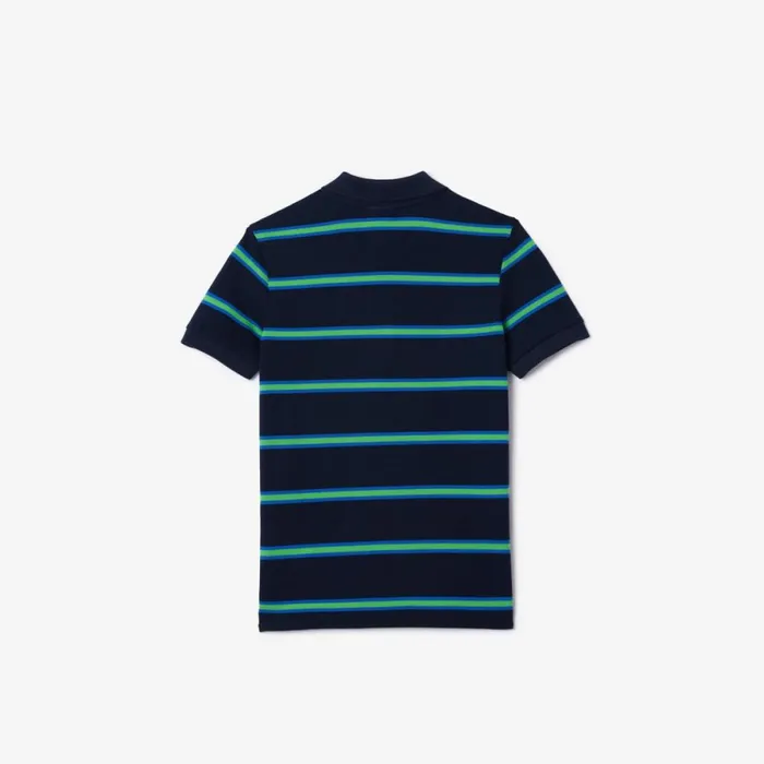 Polos Kids Lacoste Kids039 Striped Piqu Polo Navy Blue Blue Green Ifb