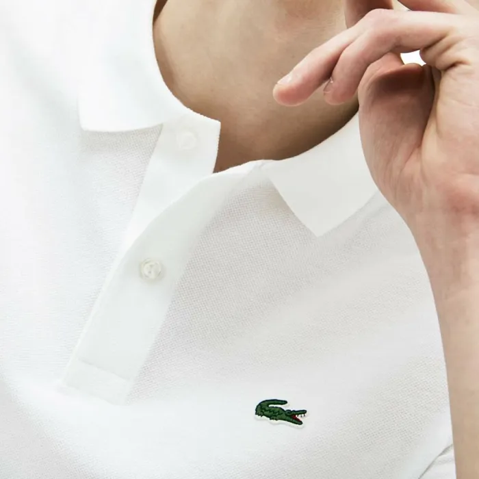 Polos Men Lacoste Men039s Slim Fit Long Sleeve Polo White 001
