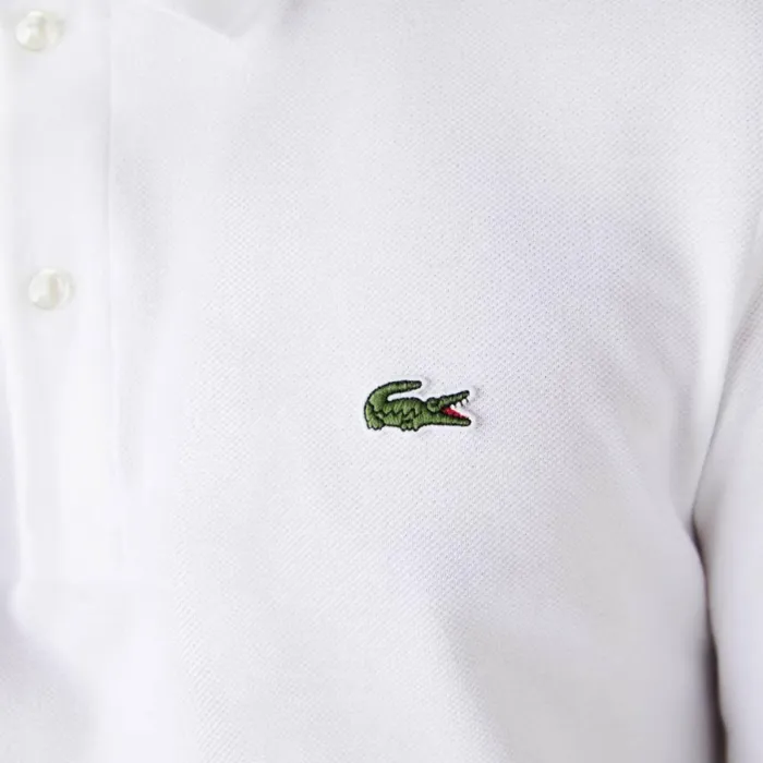 Polos Men Lacoste Men039s Slim Fit Long Sleeve Polo White 001