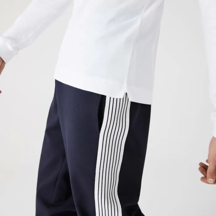 Polos Men Lacoste Men039s Slim Fit Long Sleeve Polo White 001