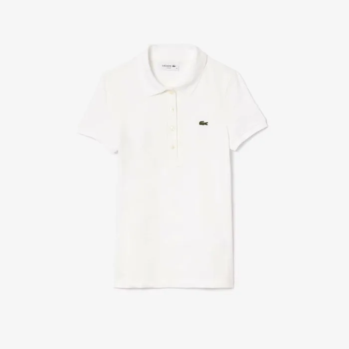 Polos Women Lacoste Women039s L12D Slim Fit Jersey Polo White 001