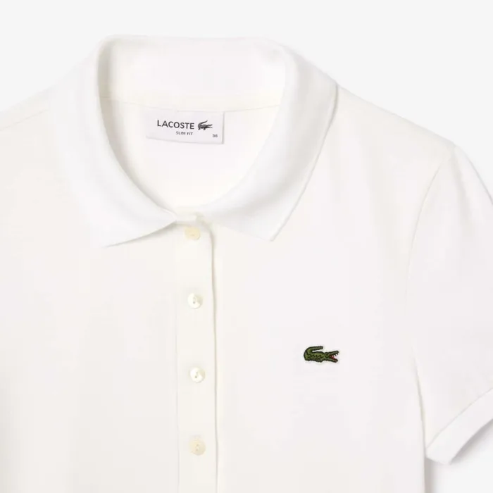 Polos Women Lacoste Women039s L12D Slim Fit Jersey Polo White 001