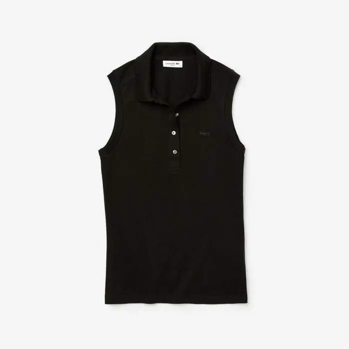 Polos Women Lacoste Women039s L12D Slim Fit Sleeveless Polo Black 031