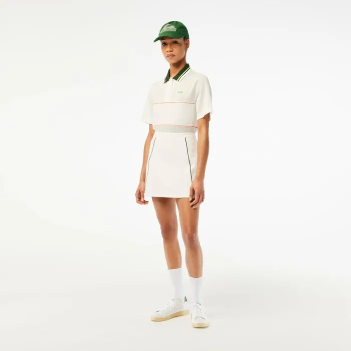 Polos Women Lacoste Womens Organic Cotton French Made Loose Cut Polo White 70v