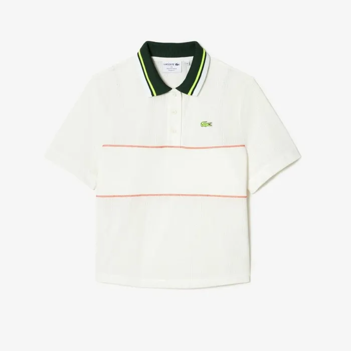 Polos Women Lacoste Womens Organic Cotton French Made Loose Cut Polo White 70v