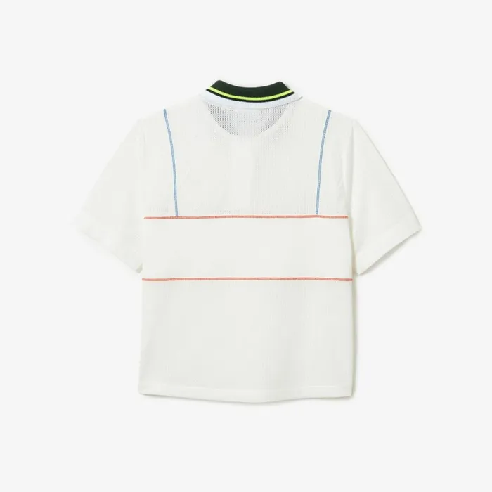 Polos Women Lacoste Womens Organic Cotton French Made Loose Cut Polo White 70v
