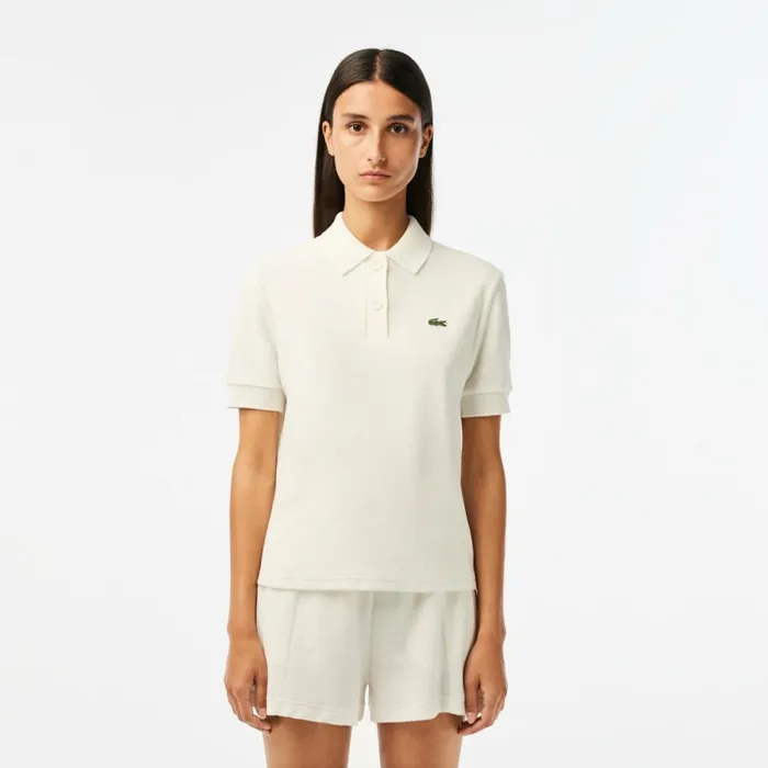 Polos Women Lacoste Womens Organic Cotton Terry Polo White 70v