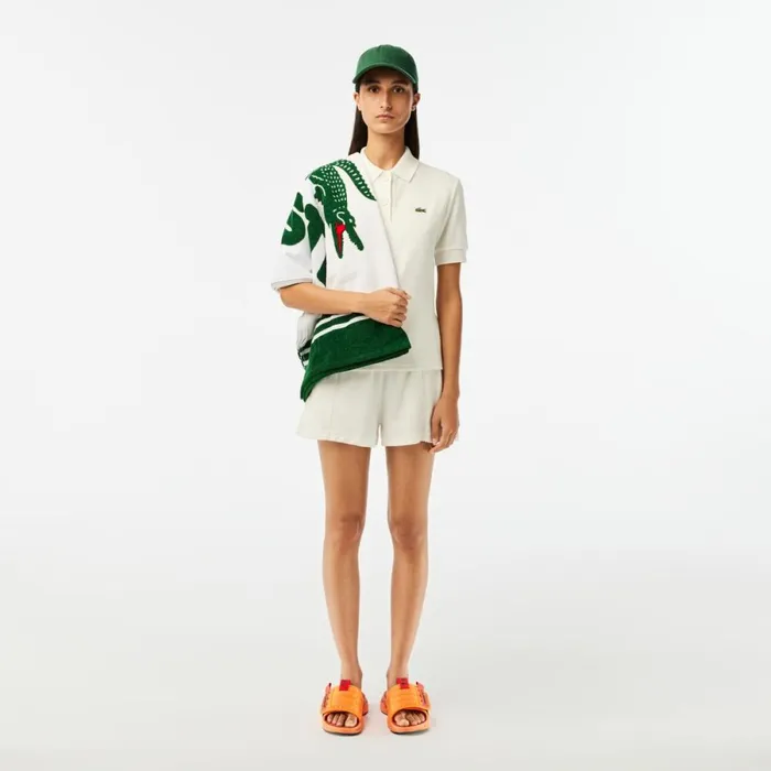 Polos Women Lacoste Womens Organic Cotton Terry Polo White 70v