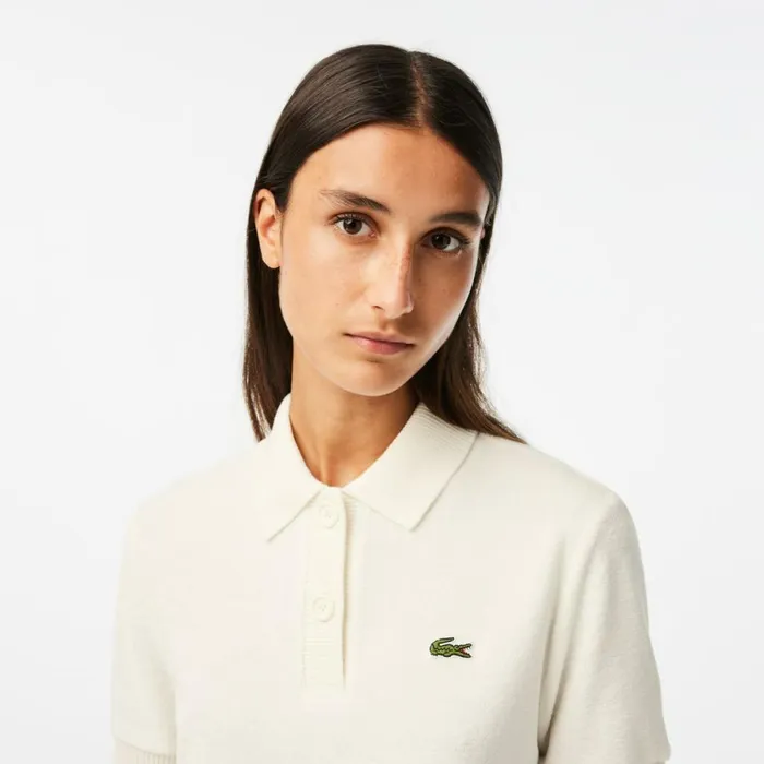 Polos Women Lacoste Womens Organic Cotton Terry Polo White 70v