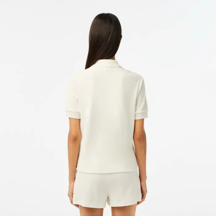 Polos Women Lacoste Womens Organic Cotton Terry Polo White 70v