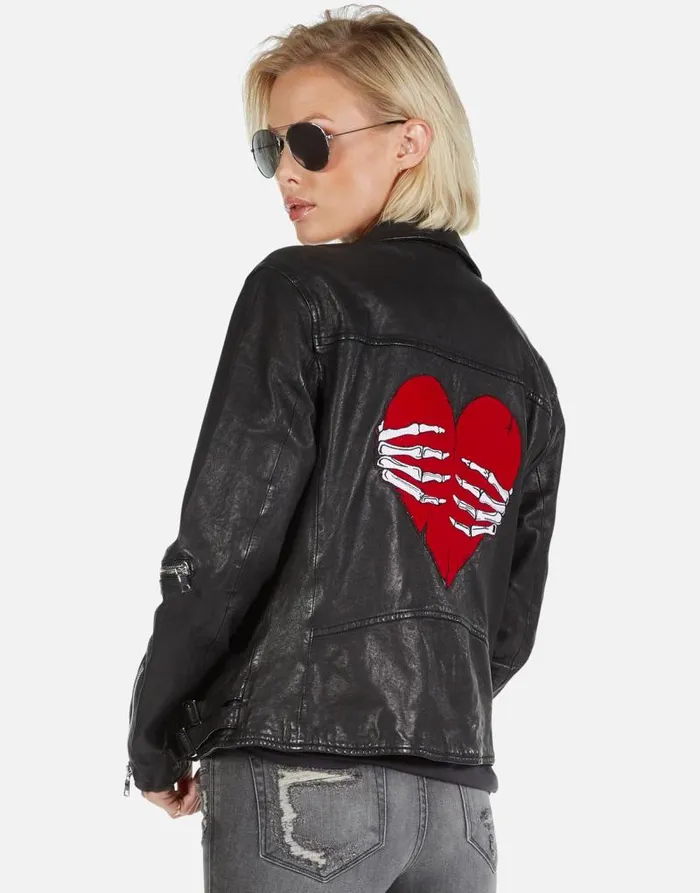 Posey Skeleton Hand Heart Black Women Lauren Moshi Jackets