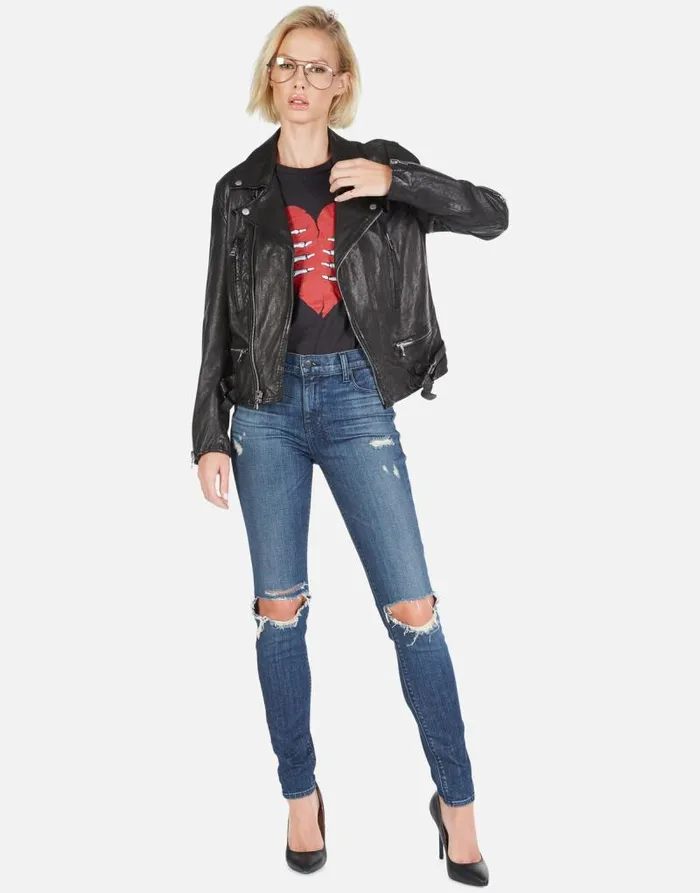 Posey Skeleton Hand Heart Black Women Lauren Moshi Jackets