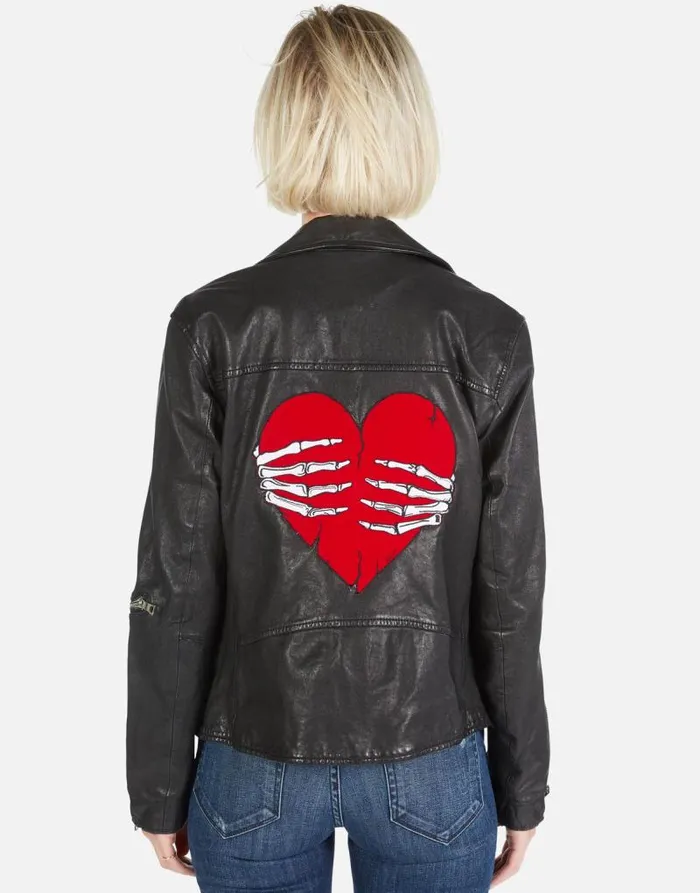 Posey Skeleton Hand Heart Black Women Lauren Moshi Jackets