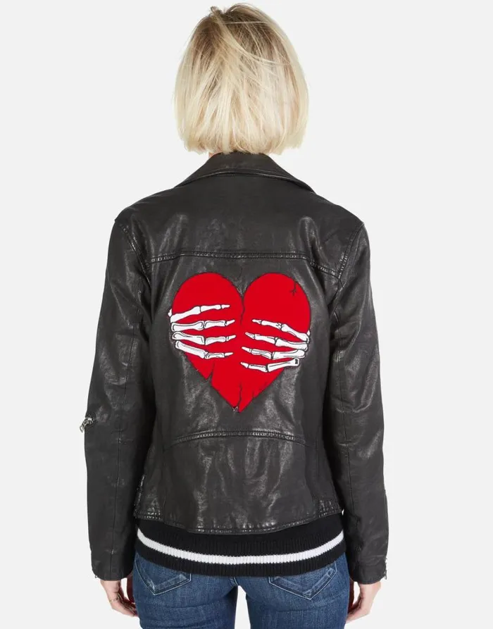 Posey Skeleton Hand Heart Black Women Lauren Moshi Jackets