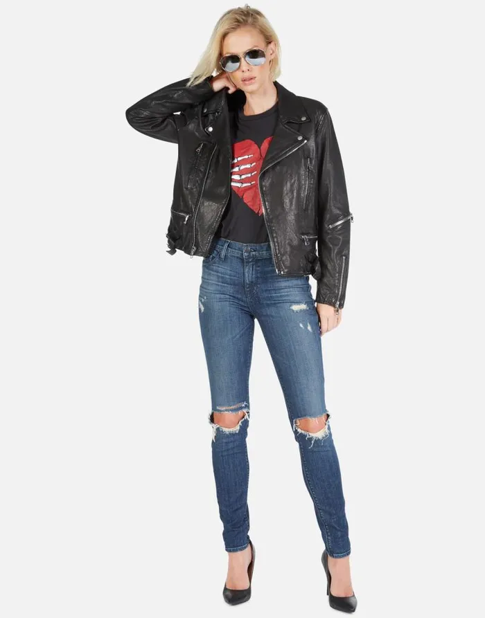 Posey Skeleton Hand Heart Black Women Lauren Moshi Jackets
