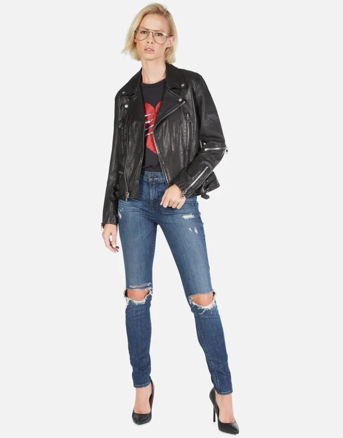 Posey Skeleton Hand Heart Black Women Lauren Moshi Jackets