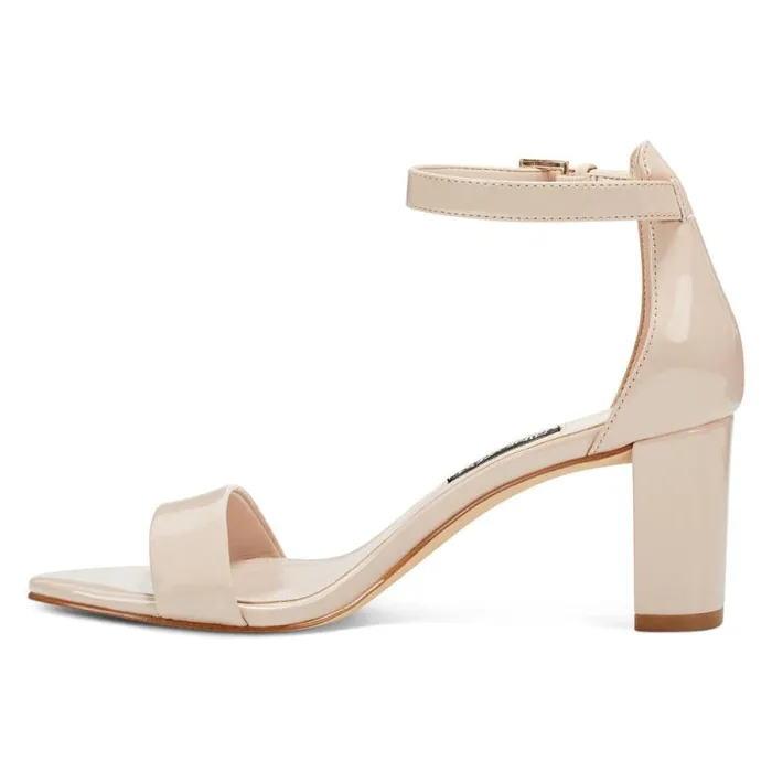 Pruce Ankle Strap Block Heel Sandals Cashmere Patent Women Nine West Sandals Pruce Ankle Strap Block Heel Sandals Cashmere Patent Women Nine West Sandals