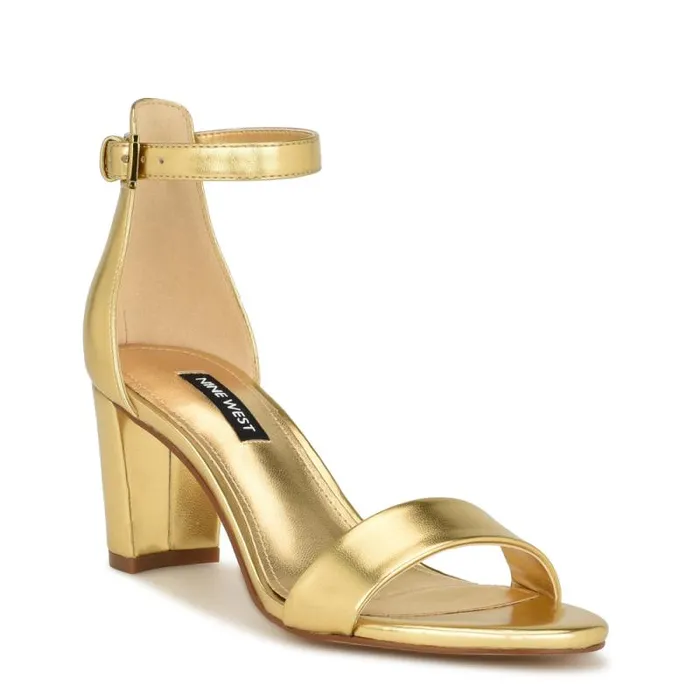 Pruce Ankle Strap Block Heel Sandals Gold Women Nine West Sandals Pruce Ankle Strap Block Heel Sandals Gold Women Nine West Sandals