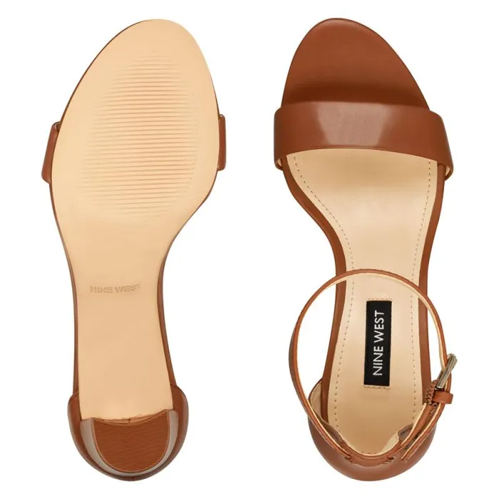 Pruce Ankle Strap Block Heel Sandals Light Brown Leather Women Nine West Sandals Pruce Ankle Strap Block Heel Sandals Light Brown Leather Women Nine West Sandals