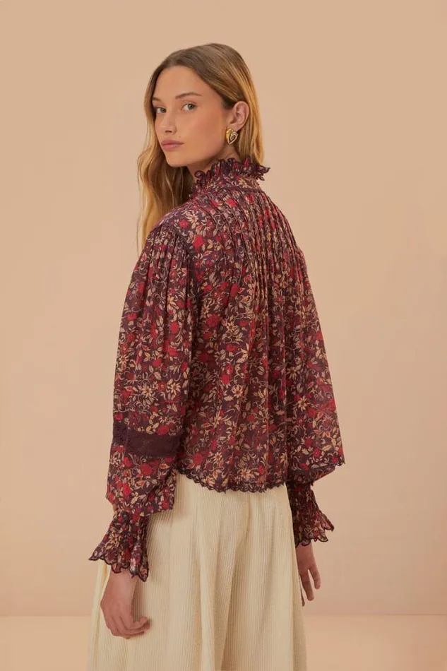 Purple Chelsea Garden Long Sleeve Blouse Women FARM Rio Blouses