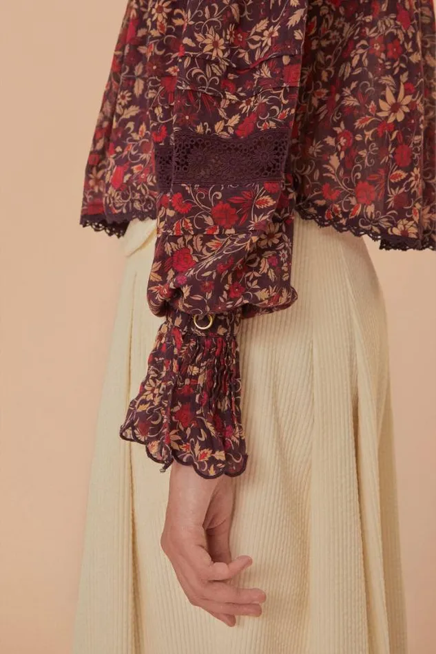 Purple Chelsea Garden Long Sleeve Blouse Women FARM Rio Blouses