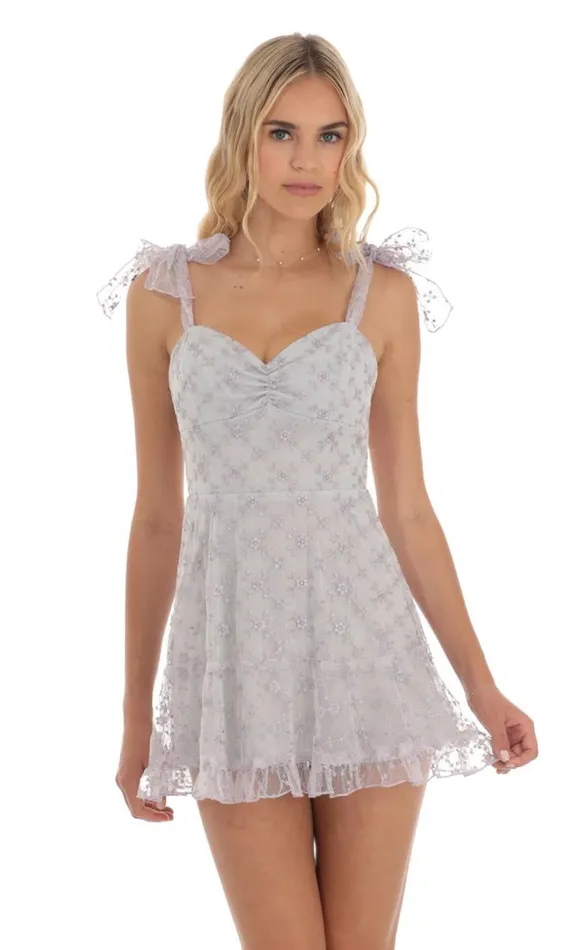 Purple Floral Aline Mini Dress Grey Women LUCY IN THE SKY Mini Dresses Purple Floral Aline Mini Dress Grey Women LUCY IN THE SKY Mini Dresses