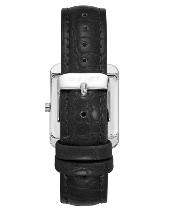 Rectangular Case Strap Watch Blacksilver Women Nine West Straps Rectangular Case Strap Watch Blacksilver Women Nine West Straps