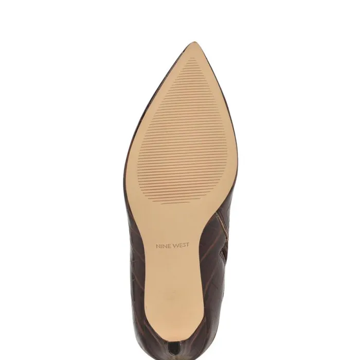 Richy Wide Calf Heeled Boots Brown Croco Women Nine West Boots and Booties Richy Wide Calf Heeled Boots Brown Croco Women Nine West Boots and Booties